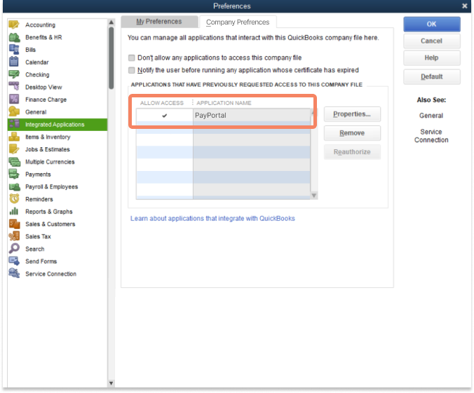 Allow Access to PayPortal